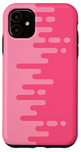 iPhone 11 Cute Pink Stripes Dripping Paint Mentis Abstract Case