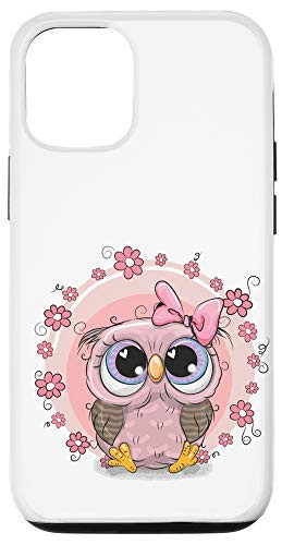 iPhone 12-12 Pro Cute Pink Owl - Big Eye Owl Gift for Girls Case
