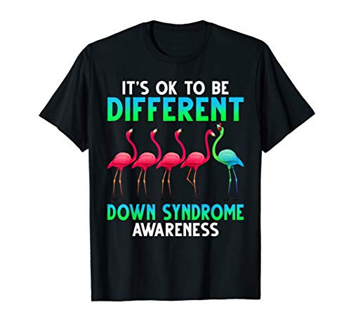 It's Ok To Be Different Flamingo Down Syndrome T-Shirt