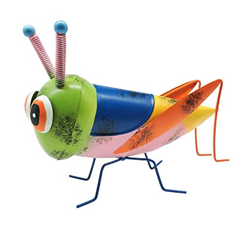 BOTINDO Metal Yard Art Garden Statues Grasshopper Figurines Décor Praying Mantis Locust Statues Ornaments for Outdoor Patio Lawn Decorations 9.5Inch -Green-