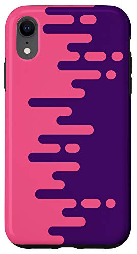iPhone XR Purple and Pink Stripes Dripping Paint Mentis Abstract Case