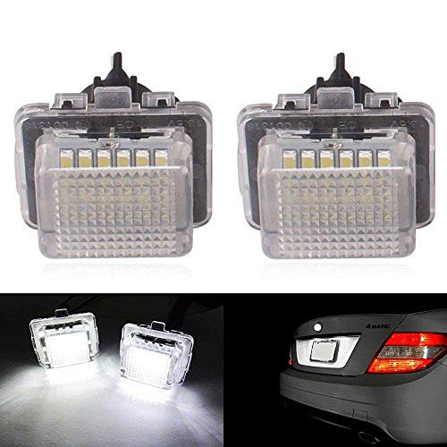 2pcs Car License Plate Light for Mercedes-benz C E S CL Class Error Free 3W 18 Led White Rear License Tag Lights Rear Number Plate Lamp Direct Replacement