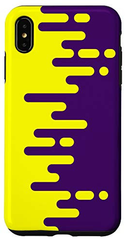iPhone XS Max Purple and Yellow Stripes Dripping Paint Mentis Abstract Case