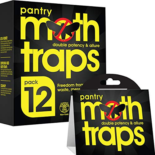 Pantry Moth Trap -12-Pack- Moth Traps Moth Traps for Clothes Closets -Innocuous Safe Potent- Moth Killer Pantry Moth Traps With Pheromones Prime Clothes Moth Trap -Capture All Types of Pests-