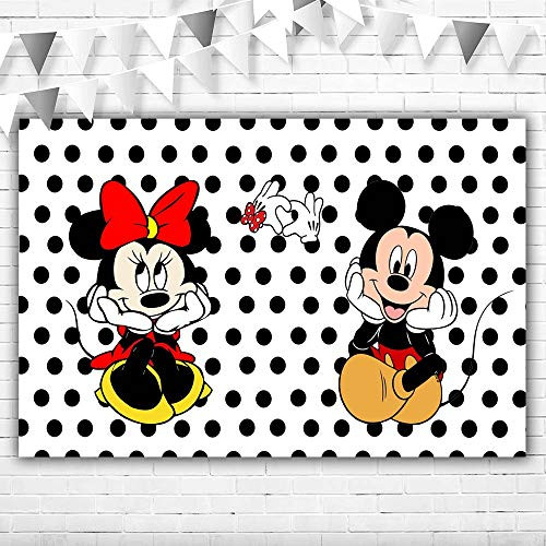 Mickey and Minnie Mouse Backdrop Gender Reveal 5x3 White Polka Dot Classic Mickey and Minnie Mouse Baby Shower Background Vinyl Birthday Backgrounds for Party Wall Decoration Mickey and Minnie Mouse Backdrop Gender Reveal 5x3 White Polka Dot Classic Mickey and Minnie Mouse Baby Shower Background Vinyl Birthday Backgrounds for Party Wall Decoration
