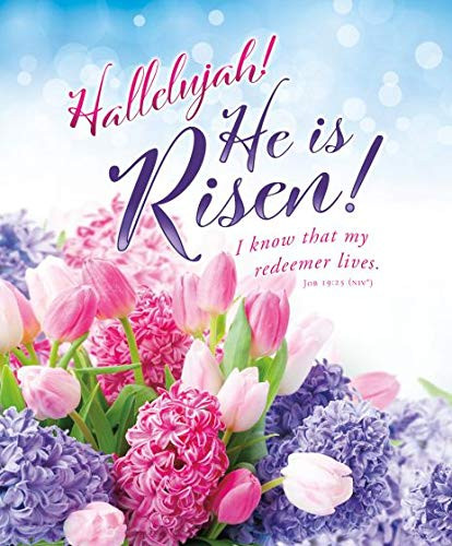 Christian Art Easter Bulletin - Legal-14"- -"Hallelujah! He is Risen - NIV - -Package of 100-