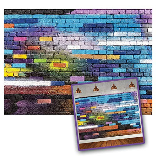 Graffiti Photography Backdrop 75ftColorful Brick Wall Vintage Cement Floor Backdrop for Studio Props Photo Background -5x3ft- Graffiti Photography Backdrop 75ftColorful Brick Wall Vintage Cement Floor Backdrop for Studio Props Photo Background -5x3ft-
