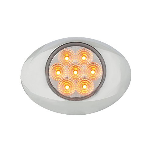GG Grand General 76191 Small Low Profile Spyder Amber-Clear LED Marker Light with Chrome Bezel