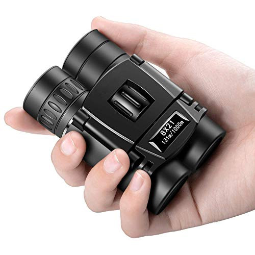 Baufut 8X21 Compact Binoculars for Kids and Adults with Low Light Night Vision,High Power Waterproof Lightweight Binocular Easy Focus for Outdoor Bird Watching Hunting Concerts (8x21)