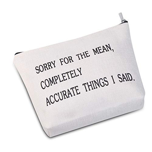 JXGZSO Funny Make Up Bag Sorry For The Mean Awful Accurate Things I Said Makeup Bag Cosmetic Bag Gift For Mom -Sorry For The Mean- JXGZSO Funny Make Up Bag Sorry For The Mean Awful Accurate Things I Said Makeup Bag Cosmetic Bag Gift For Mom -Sorry For The Mean-