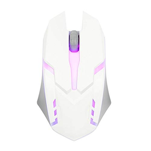 ManFull Home Office 3 Keys 1200DPI USB Wired Optical Gaming Mouse Mice for PC Laptop RGB Gaming Mouse White