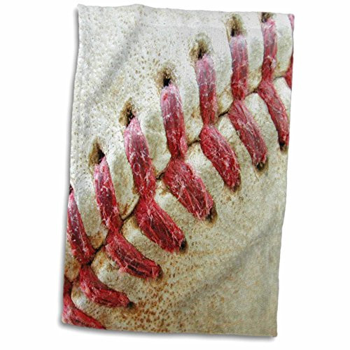 3D Rose Close-up Red Seams On Baseball TWL_47841_1 Towel 15" x 22"