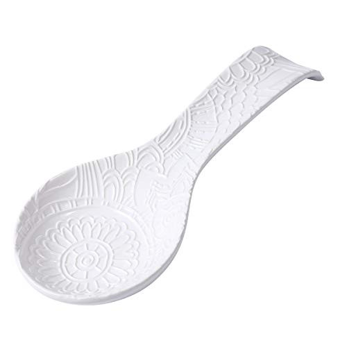 Ceramic Spoon Rests for Kitchen Spoon Rest for Stove Top Countertop Utensil Rest Ladle Spoon Holder White Ceramic Spoon Rests for Kitchen Spoon Rest for Stove Top Countertop Utensil Rest Ladle Spoon Holder White