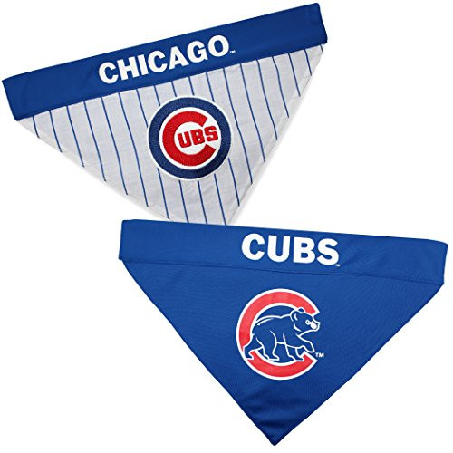 Pets First CUB-3217-S-M MLB Dog Bandana - Chicago Cubs Reversible Pet Bandana Small-Medium MLB Team Color