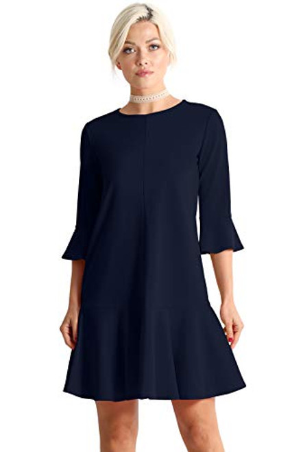 Navy Blue Dresses for Women Cocktail. Dresses for Wedding Guest Women.Long Sleeve Cocktail Dress Women Dresses for Party -Size Small Navy-