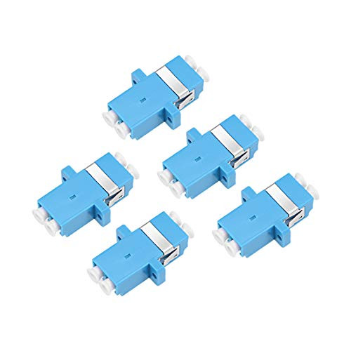 uxcell LC to LC Fiber Coupler Flange Type Fiber Optical Adapter for Server Rack Patch Panel Singlemode-Multimode Width 22mm 5Pcs