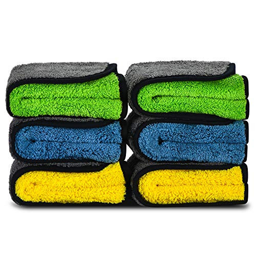 YLYDMY Microfiber Towels for Cars?Cars Drying Towel Professional Microfiber Cleaning Cloth for Cars Polishing Washing and Detailing?840 GSM 12x12 in. ?Pack of 6?