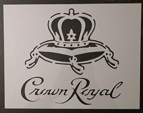 Reusable Sturdy Stencil Crown Royal 11" x 8.5" Cut Stencil Sheet -not Paper- Arts and Crafts Material Scrapbooking for Airbrush Painting Drawing