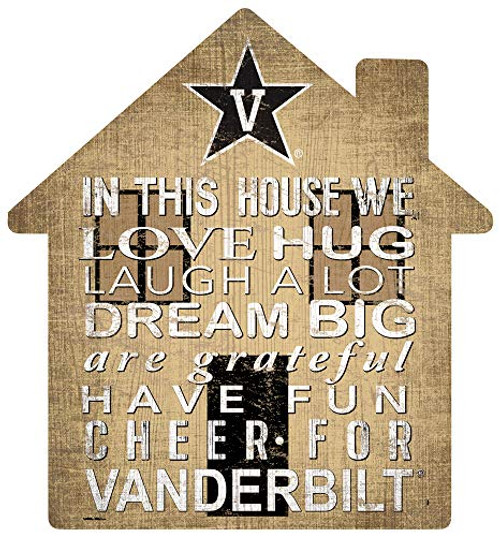 NCAA Vanderbilt Commodores Unisex Vanderbilt University House Sign Team Color 12 inch