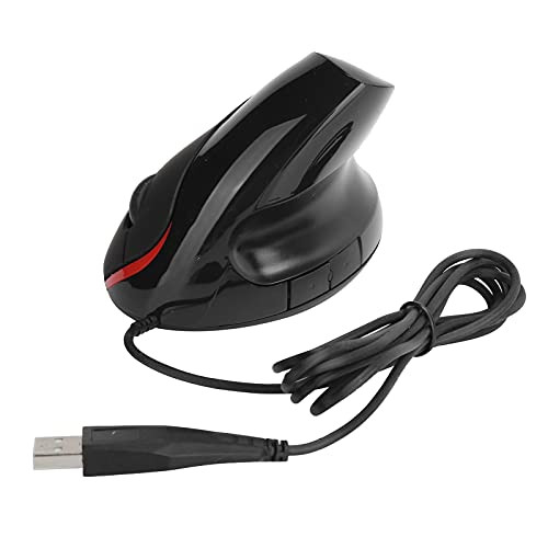 Ergonomic Mouse Digital Wired Vertical USB Mouse 1600DPI Optical Vertical Mouse 5 Buttons Right Hand Computer Mice for Gaming Office-Black-