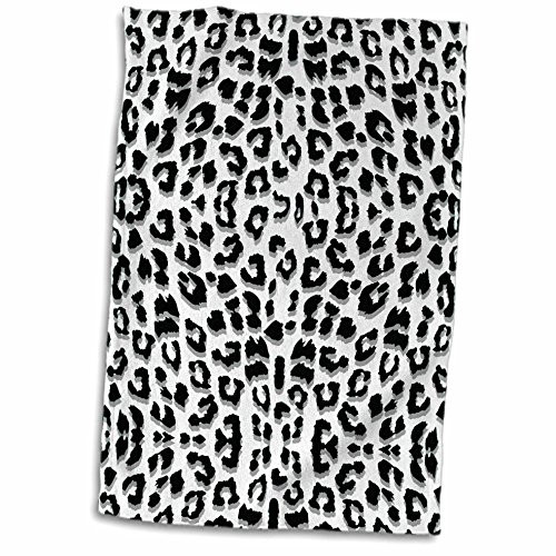 3D Rose Snow Leopard Animal Print Towel 15" x 22" Multicolor