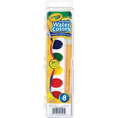 Crayola 530525 Washable Watercolor Paint 8 Assorted Colors Crayola 530525 Washable Watercolor Paint 8 Assorted Colors
