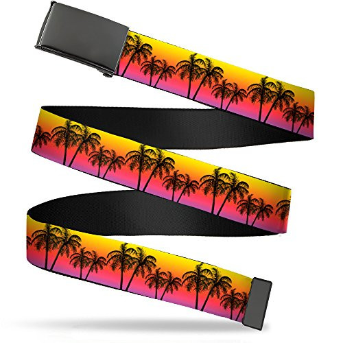 Buckle-Down mens Buckle-down Web Palm Trees 1.25" Belt Multicolor 1.25 Wide - Fits up to 42 Pant Size US