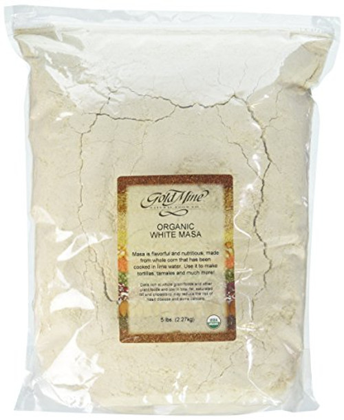 Gold Mine Natural Food Co. Gold Mine Masa Harina - USDA Organic - Macrobiotic Vegan Kosher and Gluten Free Flour for Healthy Mexican Dishes 5 lbs White Corn 80 Oz Gold Mine Natural Food Co. Gold Mine Masa Harina - USDA Organic - Macrobiotic Vegan Kosher and Gluten Free Flour for Healthy Mexican Dishes 5 lbs White Corn 80 Oz