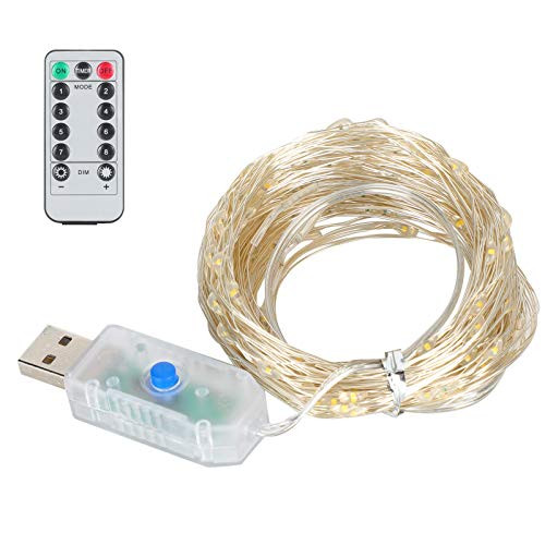 String Lights Timer Function Decorative Light 8 Lighting Modes USB 20m for Room Decoration Christmas Trees
