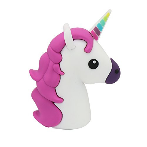 DBigness 3350mAh Cute Mini Size Purple Unicorn Portable Chargers Funny Lightweight Mobile Phone Charger Cartoon PVC External Battery Backup Pack Power Bank for Cell Phone