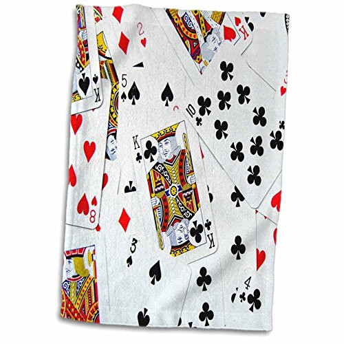 3D Rose Scattered Playing Photo-for Card Players Eg Poker Bridge Games Casino Las Vegas Night Hand-Sports Towel 15 x 22