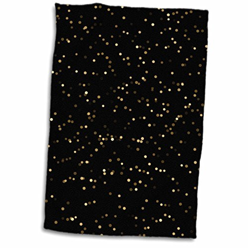3D Rose Faux Gold Bokeh Confetti On Black Hand Towel 15" x 22" Multicolor 3D Rose Faux Gold Bokeh Confetti On Black Hand Towel 15" x 22" Multicolor