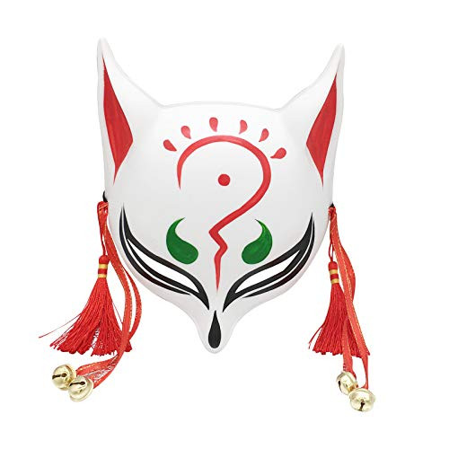 Large Fox Mask for Adults and Kids YangYong Japanese Kabuki Kitsune Masks for Men Women Cosplay -Pink-