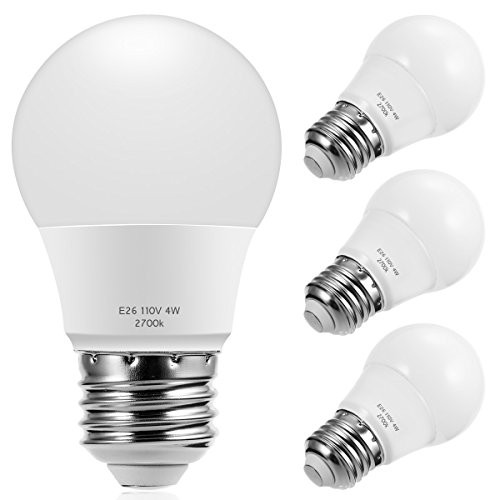 Smartinliving LED A15 Bulb, 25 Watts LED Globe Light Bulbs Equivalent, 4W LED Lights Bulb Soft White 2700K, E26 Medium Screw Base 320 Lumens A15 shape Decorative Edison Home Lighting (Pack of 4)