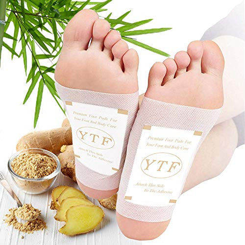 Foot Pads - -20pcs- Natural Ginger bamboo Foot Patches Body Cleansing Foot Care better quality of sleep Rapid Pain Relief Stress - Organic  and  Natural for Removing Impurities