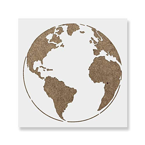 Earth Stencil - Reusable Stencils for Painting - Mylar Stencil for DIY Projects and Crafts