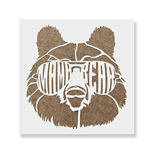 Mama Bear Sunglasses Stencil - Reusable Stencils for Painting - Create DIY Mama Bear Sunglasses Home Decor