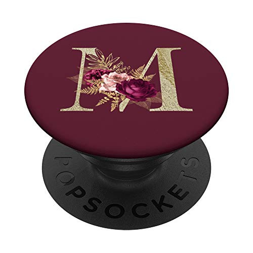Maroon floral Initial Letter M monogram burgundy flowers PopSockets PopGrip- Swappable Grip for Phones and Tablets Maroon floral Initial Letter M monogram burgundy flowers PopSockets PopGrip- Swappable Grip for Phones and Tablets