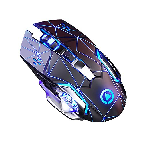 XWU Wireless Mouse 2.4G Silent Computer Mice with USB Receiver 1600DPI Ergonomic Computer Mouse Portable Cordless Gaming Mouse for Laptop