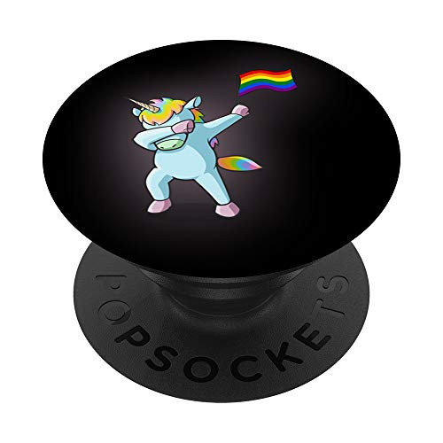 LGBT Rainbow Dabbing Unicorn Grip Pride Gay and Lesbian Gift PopSockets PopGrip- Swappable Grip for Phones and Tablets LGBT Rainbow Dabbing Unicorn Grip Pride Gay and Lesbian Gift PopSockets PopGrip- Swappable Grip for Phones and Tablets