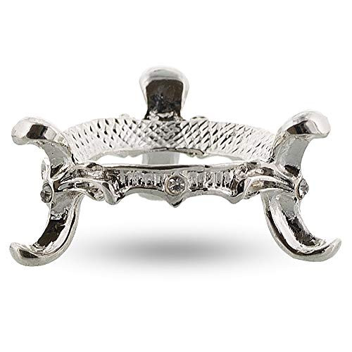 BestPysanky Low Profile Jeweled Silver Tone Metal Egg Stand Holder