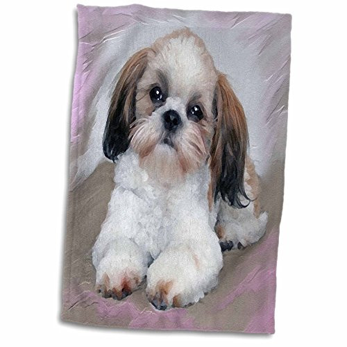3D Rose Shih Tzu Puppy Towel 15 x 22