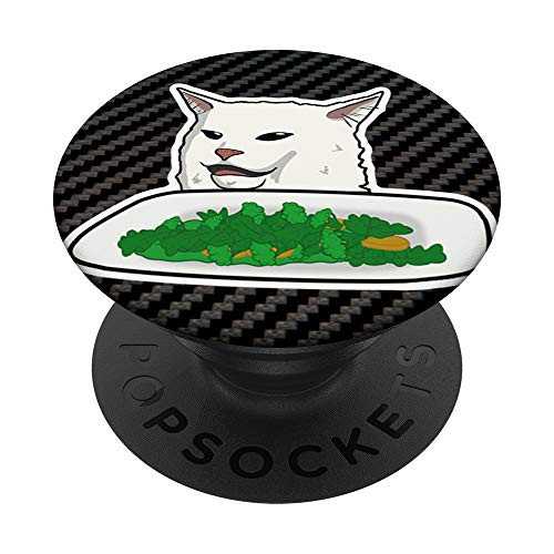 Angry women yelling at confused cat at dinner table meme PopSockets Grip and Stand for Phones and Tablets