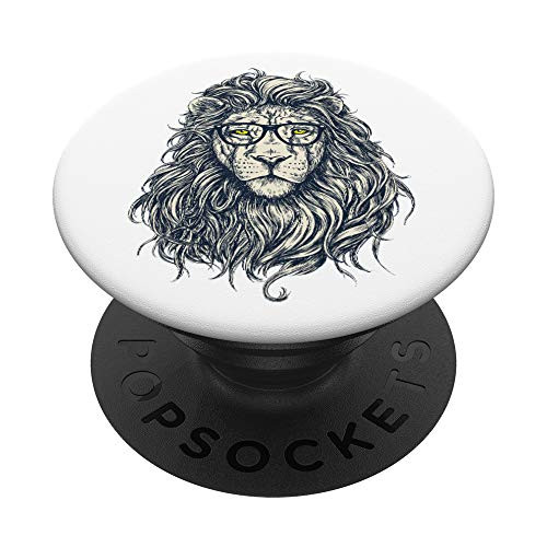 Lion Face Big Cat Lover Leo PopSockets PopGrip- Swappable Grip for Phones  and  Tablets