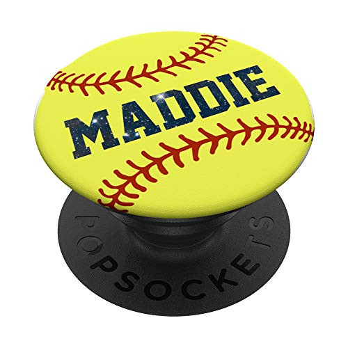 Softball Maddie Customized Gift Personalized Girls Name PopSockets PopGrip- Swappable Grip for Phones  and  Tablets