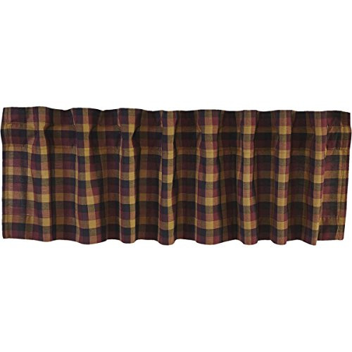 VHC Brands Primitive Kitchen Window Curtains-Heritage Farms Valance 16x60 Deep Burgundy Red VHC Brands Primitive Kitchen Window Curtains-Heritage Farms Valance 16x60 Deep Burgundy Red