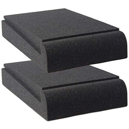 Studio Monitor Isolation Pads by Vocalbeat - Suitable for 3"- 4.5" inch Small Speakers - High-Density Acoustic Foam for Significant Sound Improvement - Prevent Vibrations and Fits most Stands - 2 Pads