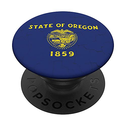 Oregon Flag OR Grunge Wall PopSockets PopGrip- Swappable Grip for Phones  and  Tablets