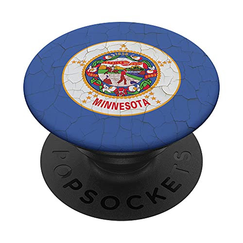 Minnesota Flag MN Grunge Wall PopSockets Swappable PopGrip