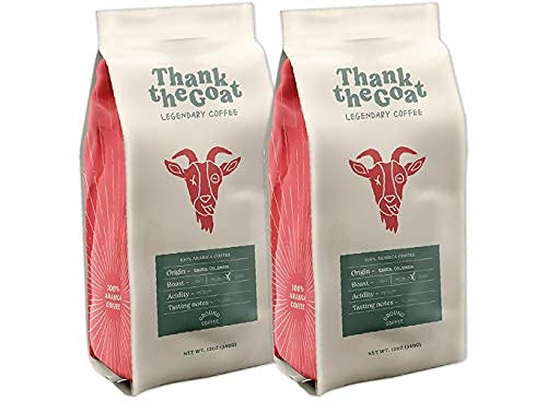 Thank the Goat 100 percent Gourmet Colombian Ground Coffee Medium Roast Award Winning Premium Coffee Single Origin from Cauca Colombia Two 12oz bag